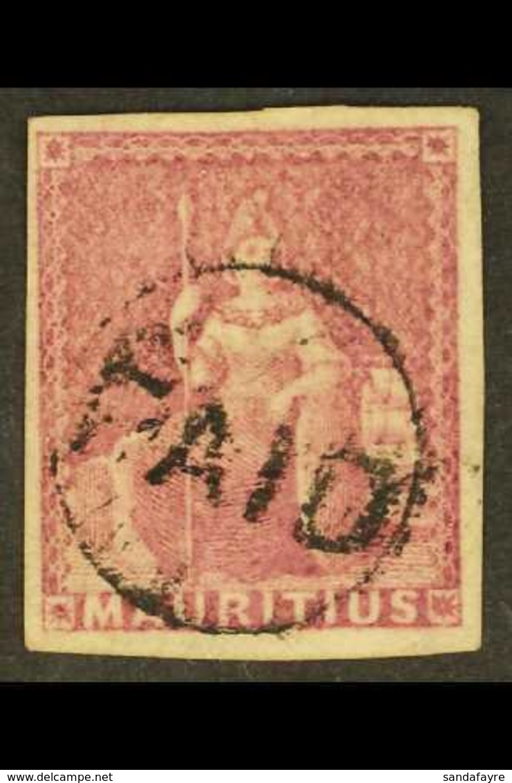 1858-62  (9d) Dull Magenta, Britannia, Imperf, SG 29, Fine Used With "PAID" Circular Cancel. For More Images, Please Vis - Maurice (...-1967)