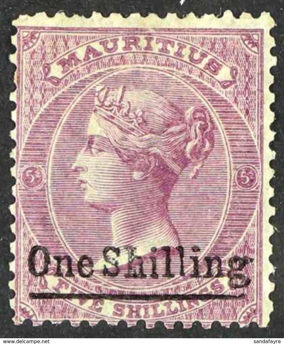 1877  1s On 5s Rosy Mauve, SG 81, Fine And Fresh Mint. For More Images, Please Visit Http://www.sandafayre.com/itemdetai - Maurice (...-1967)