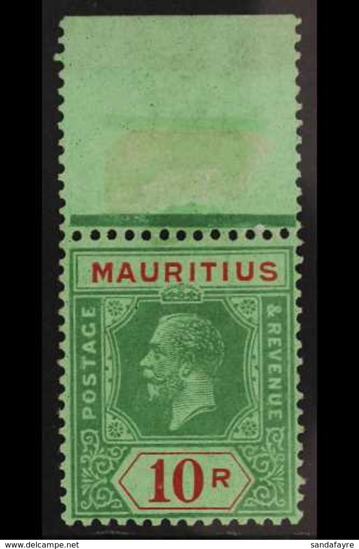 1921  10r Green And Red On Emerald, Wmk Script, SG 241, Very Fine Never Hinged Mint. For More Images, Please Visit Http: - Maurice (...-1967)