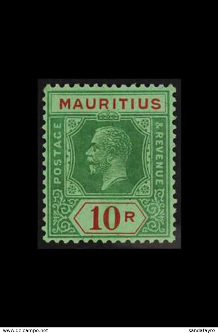 1921  10r Green And Red On Emerald, Wmk Script, SG 241, Very Fine Mint. For More Images, Please Visit Http://www.sandafa - Maurice (...-1967)
