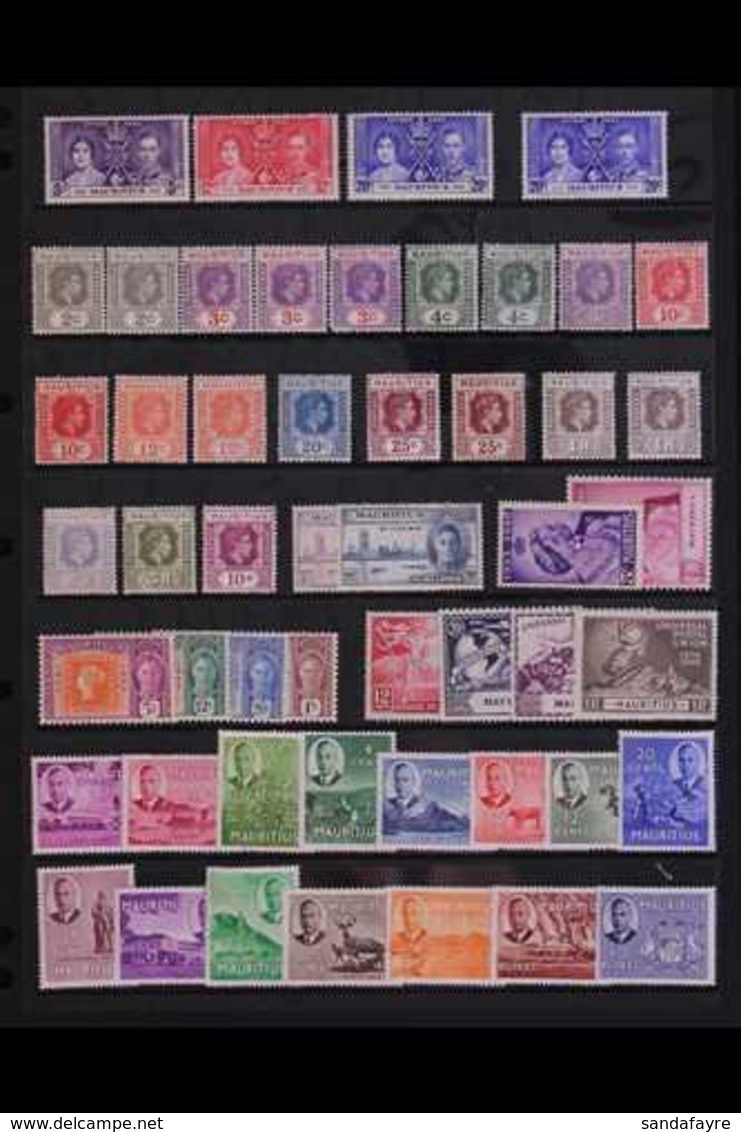 1937-52 COMPLETE KGVI MINT COLLECTION  Presented On A Stock Page, A Complete Run From The 1937 Coronation To The 1950 Pi - Mauritius (...-1967)