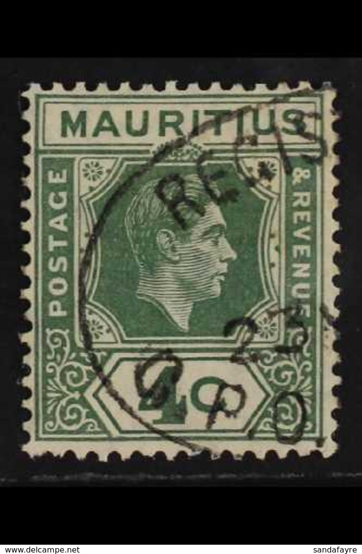 1938  4c Dull Green, Variety "Open C", SG 254ba, Fine Used. For More Images, Please Visit Http://www.sandafayre.com/item - Mauritius (...-1967)