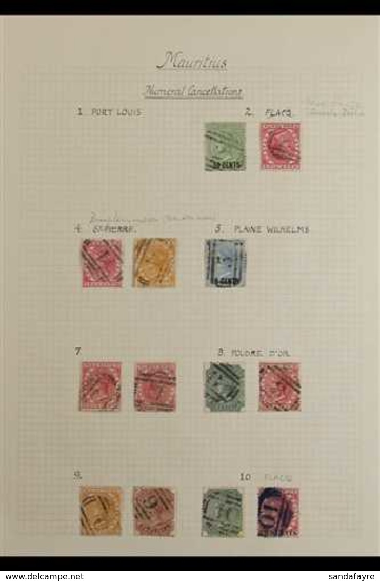 NUMERAL CANCELS COLLECTION 1878-91  Written Up On Pages, Clear To Superb Strikes Between 2 And 41, With 2 (2), 4 (2), 5, - Mauritius (...-1967)