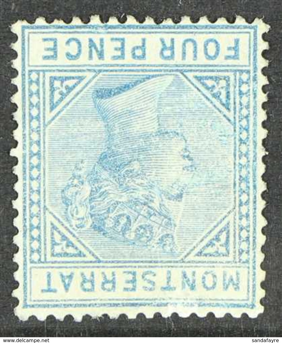 1880  4d Blue, Watermark Inverted, SG 5w, Unused With Some Surface Rubbing. For More Images, Please Visit Http://www.san - Montserrat