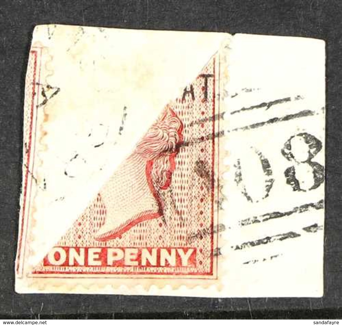 1883  1d Bisect, SG 1a, On A Piece Tied "A08" And Cds Tying Part Of Further Stamp Alongside, Cat £1400 On Cover. For Mor - Montserrat
