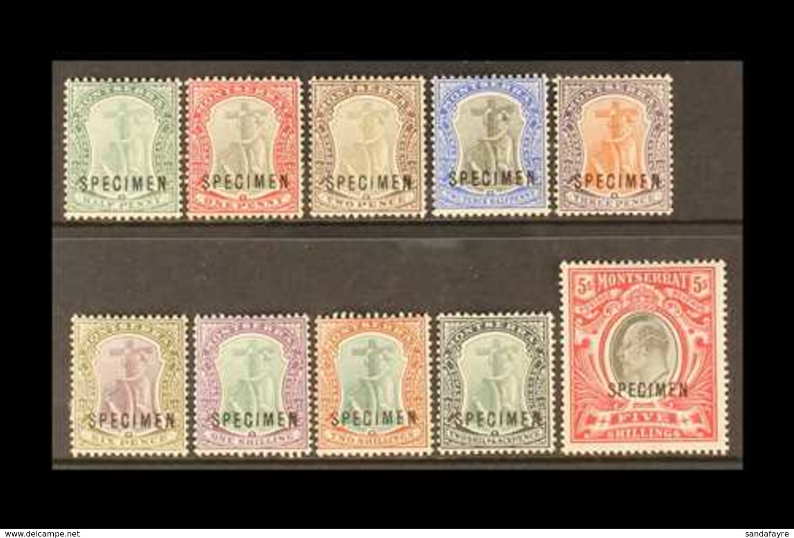 1903 - SPECIMEN  KEVII Complete Set, CA Wmk, Overprinted "SPECIMEN", SG 14s/23s, Very Fine Mint (10 Stamps) For More Ima - Montserrat