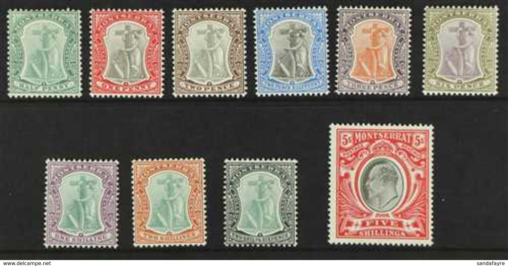 1903  Complete Set, SG 14/23, Fine Mint. (10 Stamps) For More Images, Please Visit Http://www.sandafayre.com/itemdetails - Montserrat