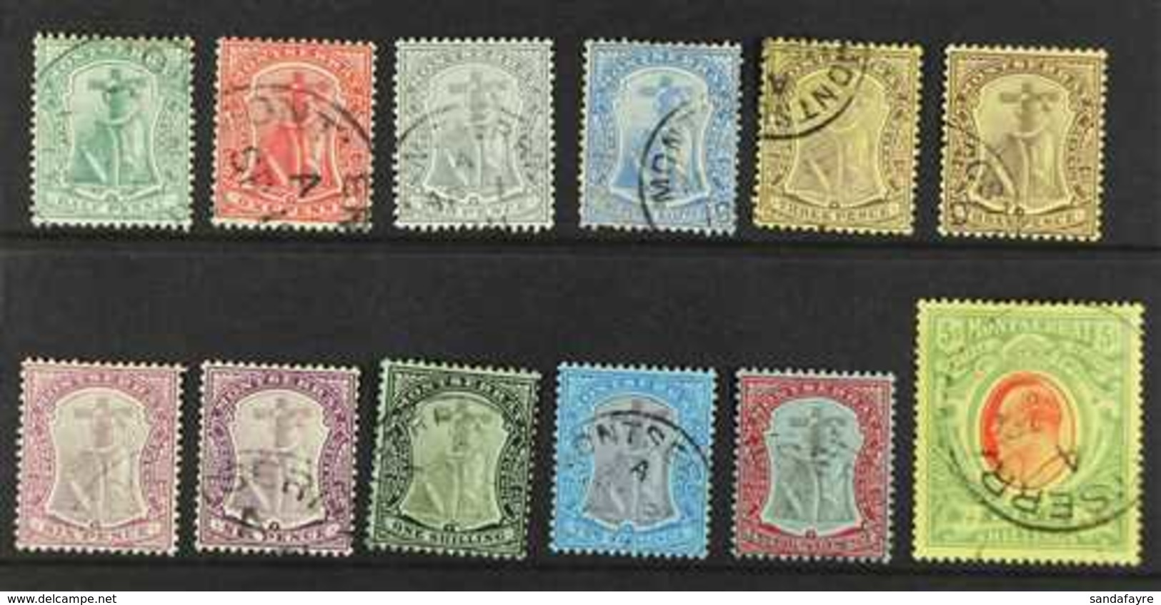 1908-14  Complete Set, SG 35/47, Plus Listed 3d And 6d Shades, Fine Cds Used. (12 Stamps) For More Images, Please Visit  - Montserrat