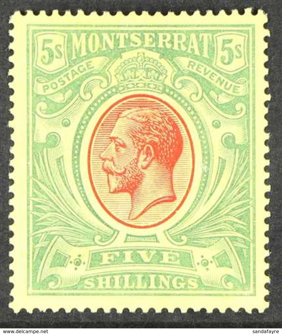 1914  5s Red And Green On Yellow, SG 48, Fine Mint. For More Images, Please Visit Http://www.sandafayre.com/itemdetails. - Montserrat