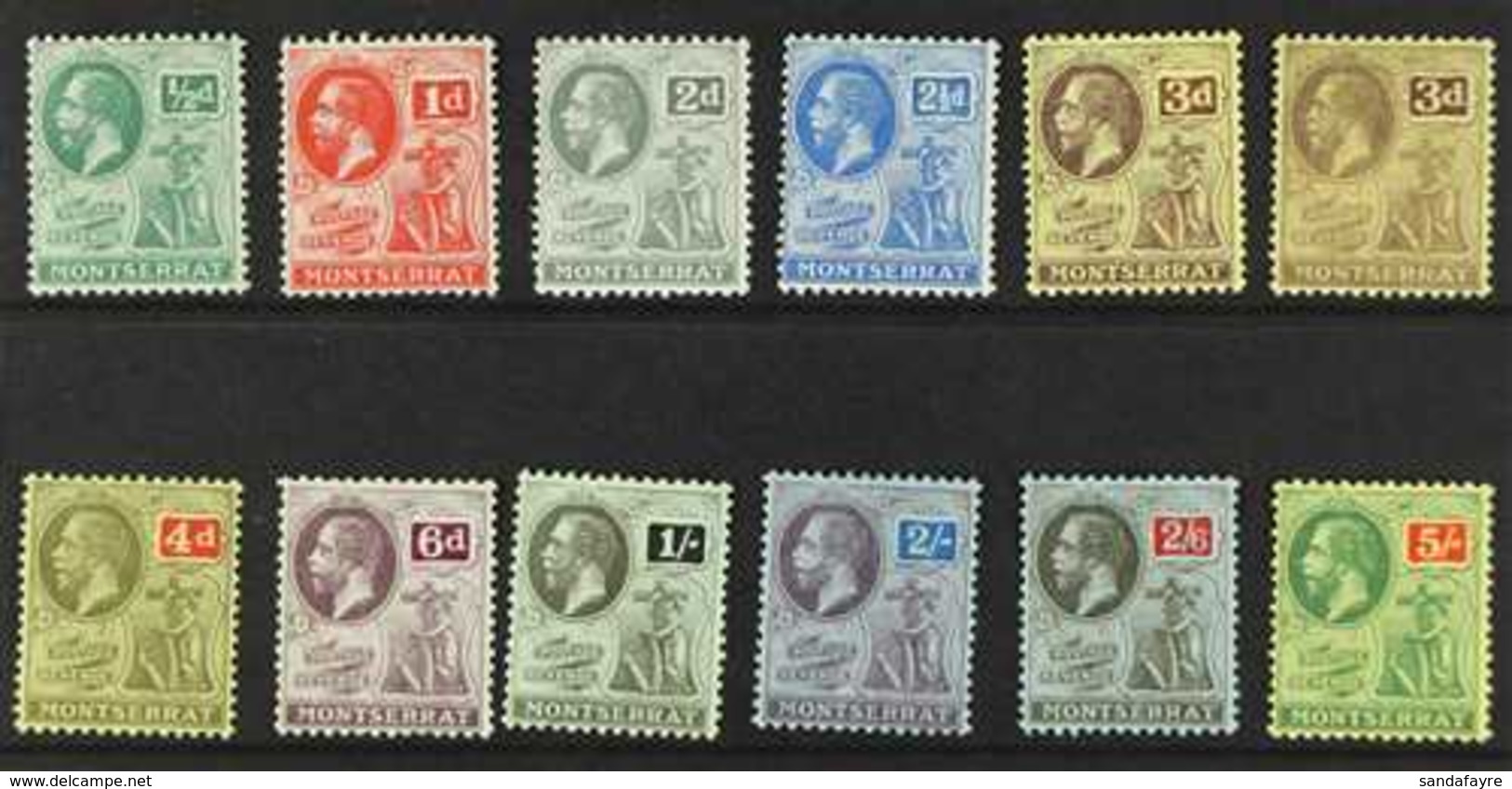 1916-22  Complete Set, SG 49/59, Plus 3d Shade, Fine Mint. (12 Stamps) For More Images, Please Visit Http://www.sandafay - Montserrat