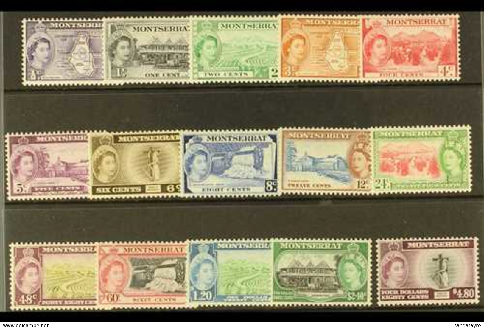 1953-62  Pictorial Definitive Set, SG 136a/49, Never Hinged Mint (15 Stamps) For More Images, Please Visit Http://www.sa - Montserrat