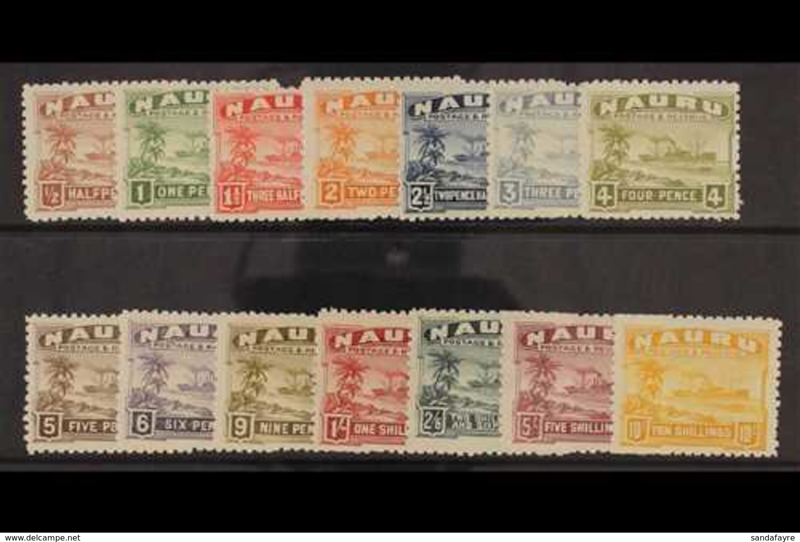 1924-48  Defins Complete Set On Rough Surfaced, Greyish Paper, SG 26A/39A, Good To Fine Mint (14 Stamps). For More Image - Nauru