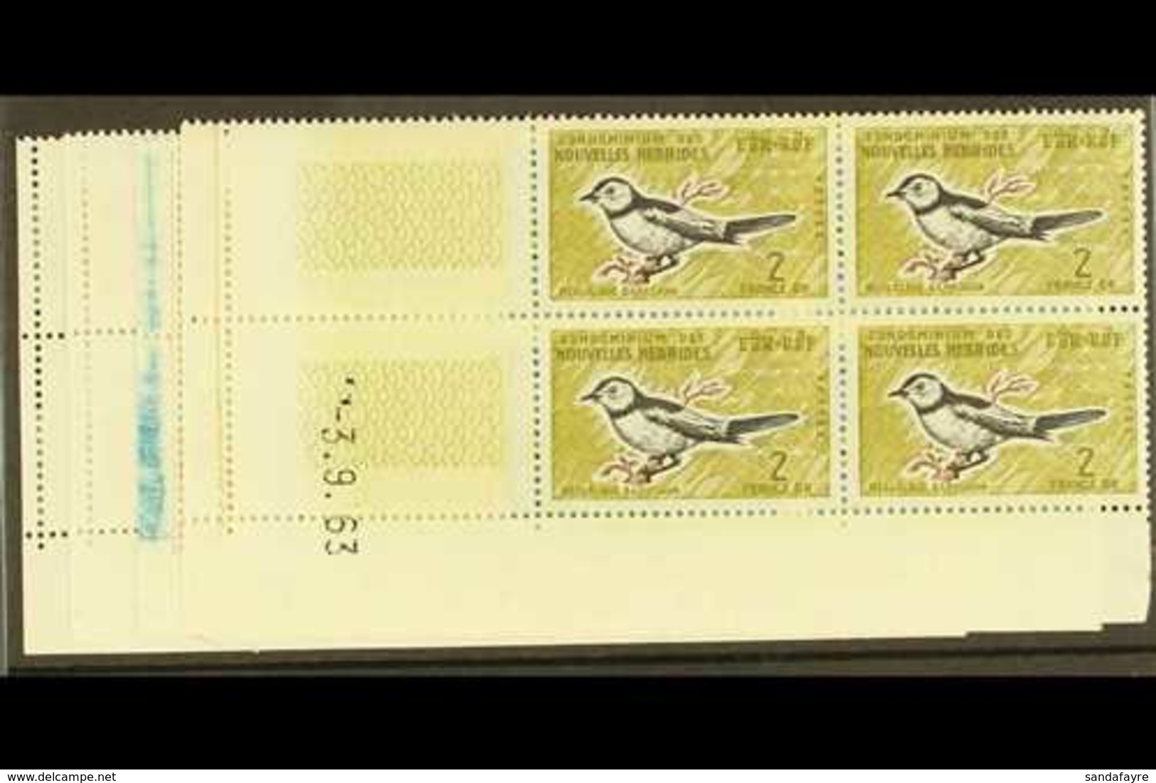 FRENCH 1963  Pictorial 15c, 30c, 50c And 2f, SG F113, 117, 119, 122, Corner Date Imprint Blocks Of Four, Stamps Fine Nev - Autres & Non Classés