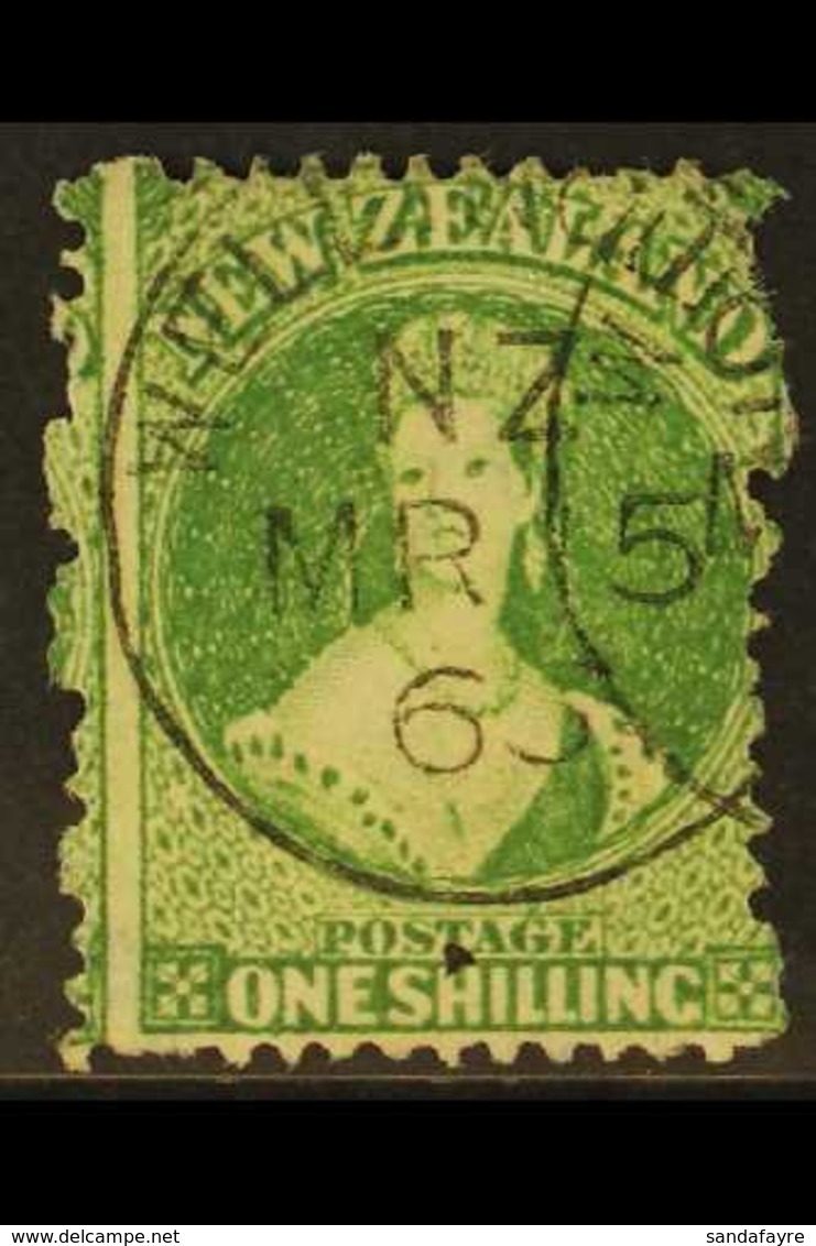 1864  1s Deep Green, Perf 12½, Wmk Large Star, SG 123, Very Fine Used With Neat Upright Wellington Cds Cancel. For More  - Autres & Non Classés