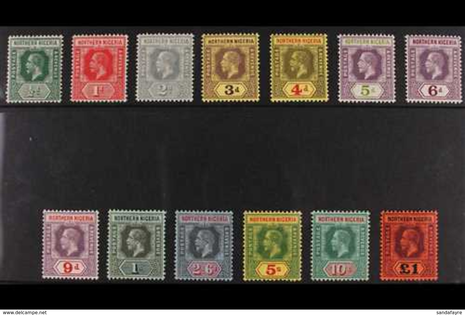 1912  KGV Complete Set, SG 40/52, Very Fine Mint, Very Fresh. (13 Stamps) For More Images, Please Visit Http://www.sanda - Nigeria (...-1960)