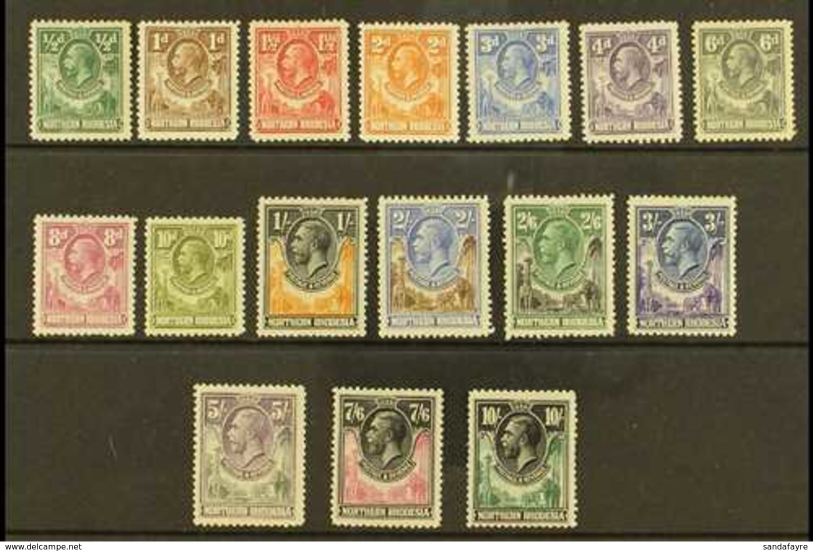 1925  Geo V Set To 10s Complete, SG 1/16, Fine To Very Fine And Fresh Mint. (16 Stamps) For More Images, Please Visit Ht - Noord-Rhodesië (...-1963)
