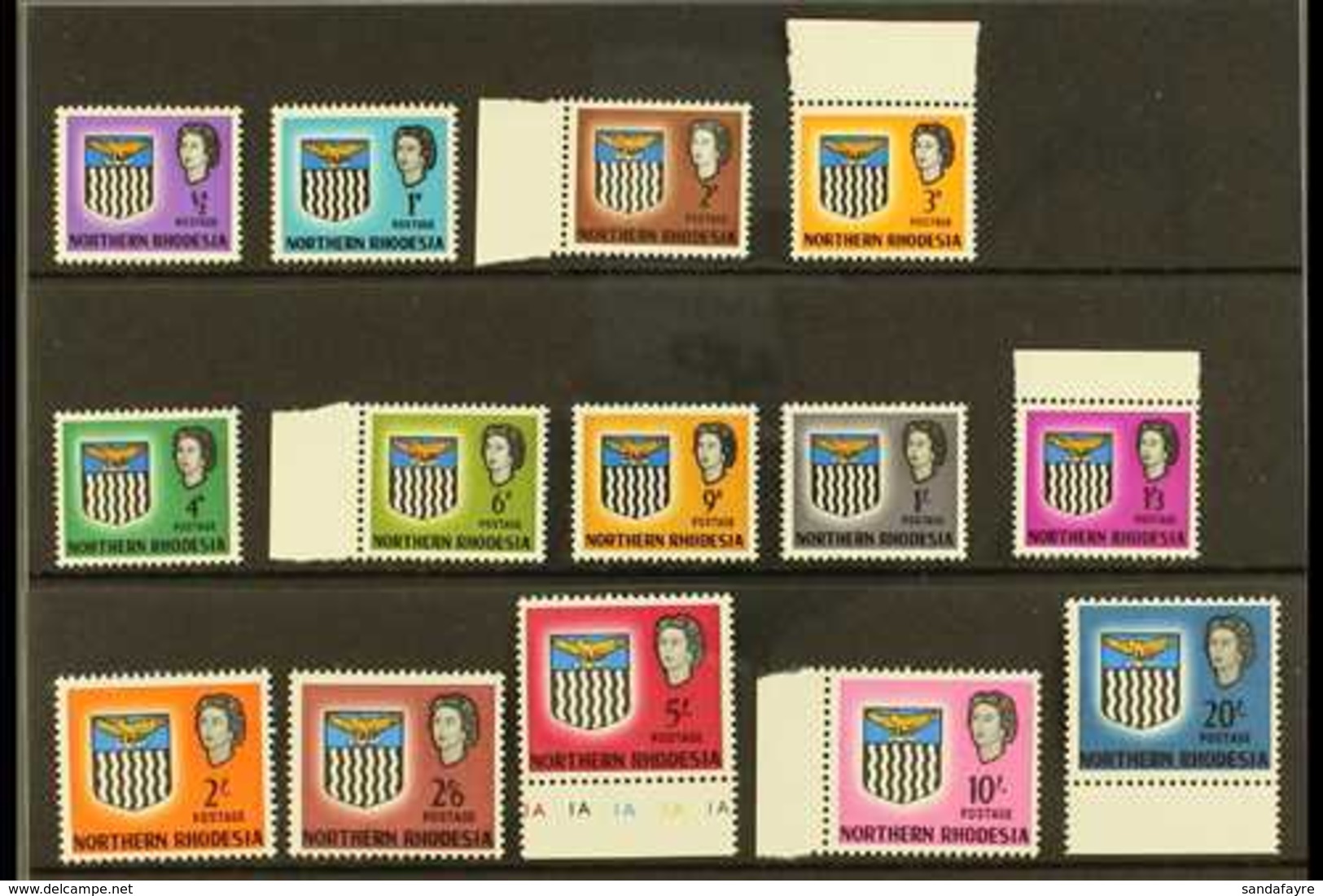 1963  "Arms" Definitive Set, SG 75/88, Never Hinged Mint (14 Stamps) For More Images, Please Visit Http://www.sandafayre - Rhodésie Du Nord (...-1963)