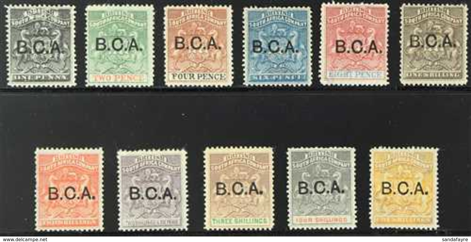 1891-95  "B.C.A." Overprints Complete Set To 5s, SG 1/12, Mint With Part Gum, Some With Shortish Perfs As Usual, Very Fr - Nyassaland (1907-1953)