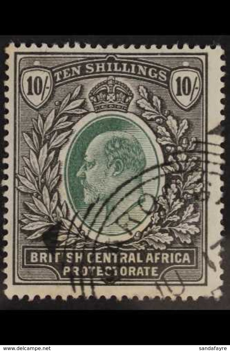1903-04  10s Grey-green And Black, SG 65, Very Fine Used. For More Images, Please Visit Http://www.sandafayre.com/itemde - Nyassaland (1907-1953)