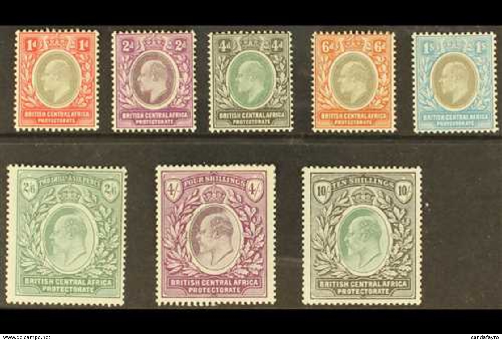 1903-04  Set To 10s, SG 59/65, Very Fine Mint. (8 Stamps) For More Images, Please Visit Http://www.sandafayre.com/itemde - Nyassaland (1907-1953)