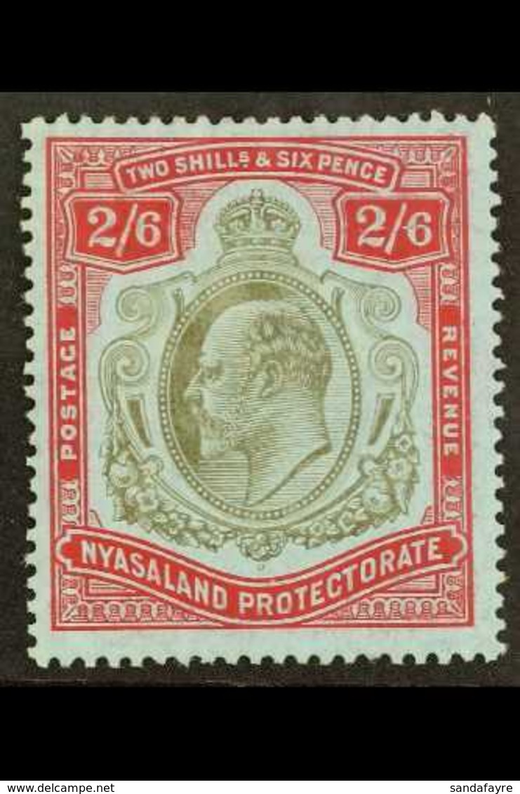 1908-11  2s6d Brownish Black & Carmine Red/blue, SG 78, Fine Mint For More Images, Please Visit Http://www.sandafayre.co - Nyassaland (1907-1953)