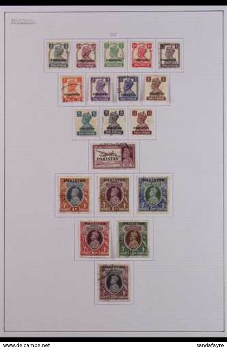 1947-1963 FINE USED COLLECTION  On Leaves, All Different, Includes 1947 Opts Set, 1948 1r Independence Perf 14x13½, 1948 - Pakistan