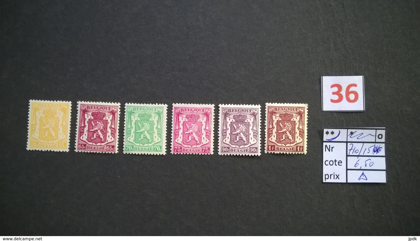 Timbres Anciens Vendus à 20% De La Valeur Catalogue (6,50) COB 710/715** - 1935-1949 Small Seal Of The State