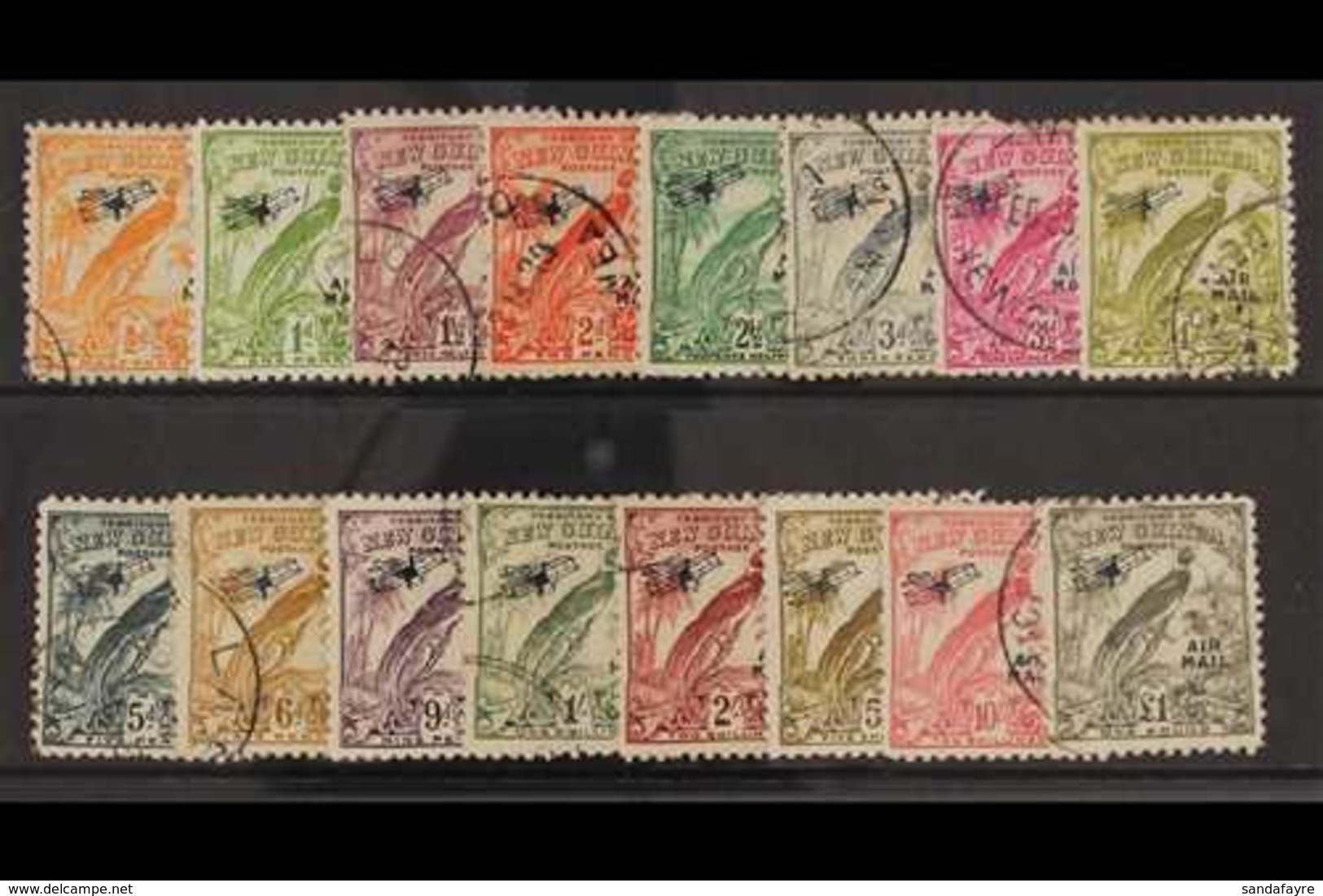 1932  Air Mail Set (no Dates) Complete, SG 190/203, Very Fine Used. (16 Stamps) For More Images, Please Visit Http://www - Papoea-Nieuw-Guinea