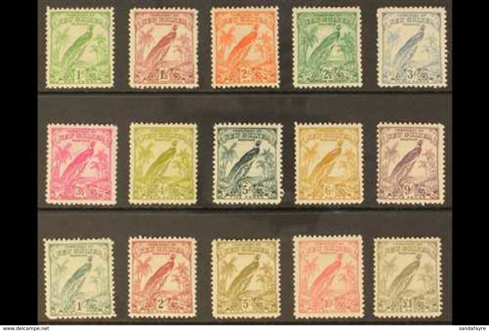 1932-34  Bird Of Paradise Complete Set, SG 177/89, Fine Mint, Fresh. (15 Stamps) For More Images, Please Visit Http://ww - Papoea-Nieuw-Guinea
