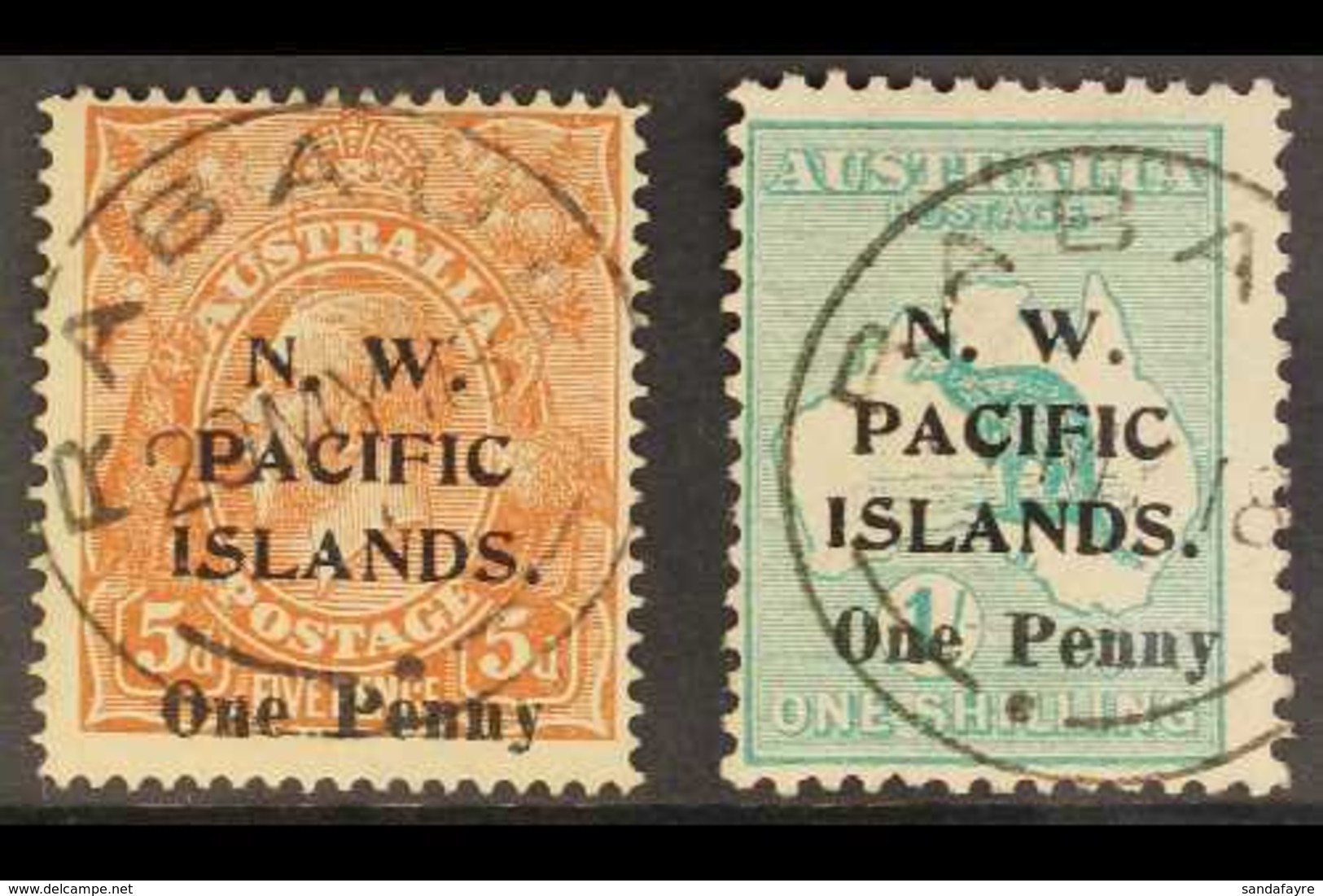 NWPI  1918 Surcharges Complete Set, SG 100/01, Used With "Rabaul" Cds Cancels, Fresh. For More Images, Please Visit Http - Papoea-Nieuw-Guinea