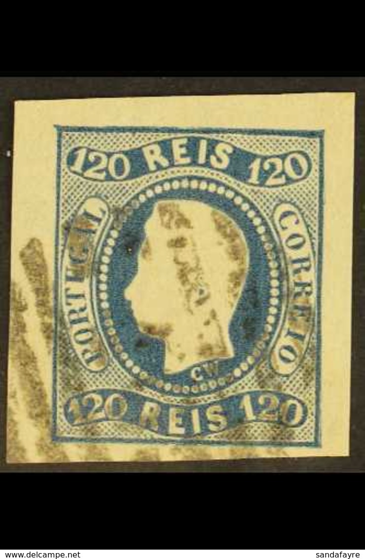 1866  120r Blue, Imperf, Curved Label, SG 47, Superb Used With "Jumbo" Margins. For More Images, Please Visit Http://www - Autres & Non Classés