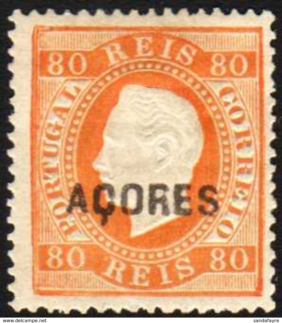 AZORES  1875 80r Orange, Perf 13½, Afinsa 21, Fresh Mint. With Photo Certificate International Society For Portuguese Ph - Autres & Non Classés