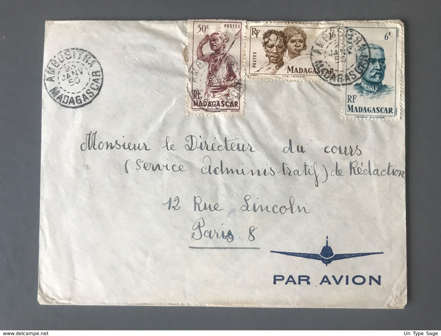 Madagascar, Lettre D'AMBUSITRA 1950 Pour Paris - (C1101) - Storia Postale
