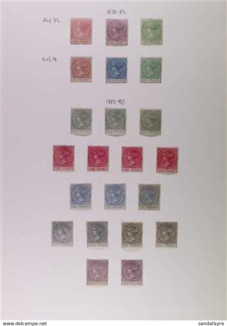 1870-1888 MINT COLLECTION  On Leaves, Includes 1870-82 Perf 12½ 1d Rose (regummed), 1d Magenta (regummed) & 6d And Perf  - St.Christopher-Nevis-Anguilla (...-1980)