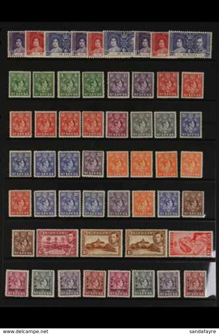 1891-1951 MINT RANGES ON STOCKLEAVES  With QV And KEVII To To 1s, KGV To 2s6d (3), KGVI To 1s (2). Mainly Fine And Fresh - St.Lucia (...-1978)