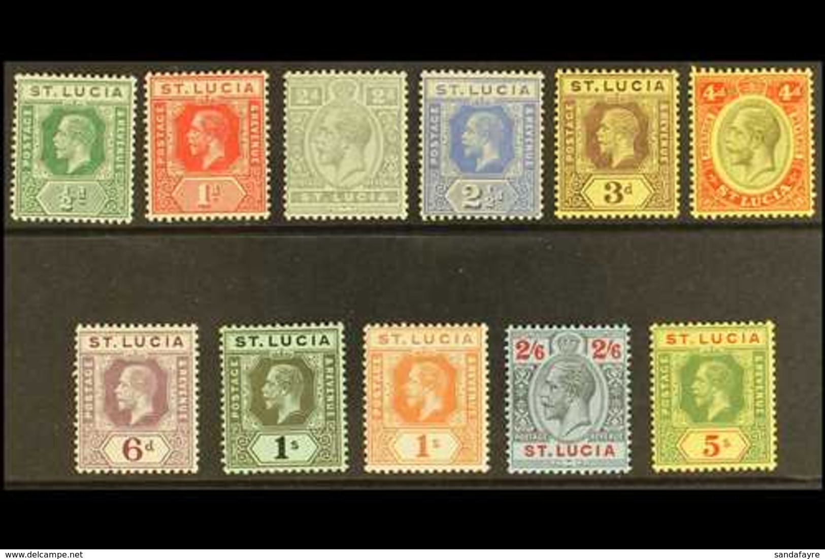 1912-21  Watermark Multi Crown CA, Die I, Complete Definitive Set, SG 78/88, Very Fine Mint. (11 Stamps) For More Images - Ste Lucie (...-1978)