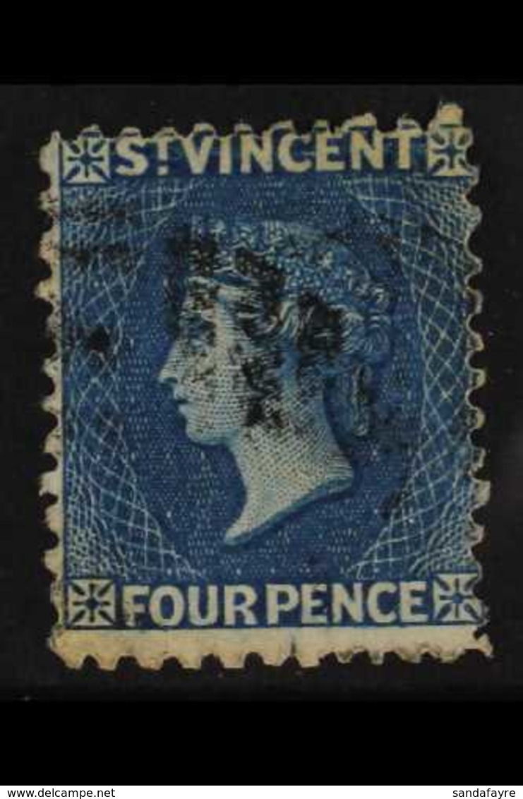 1862-68   4d Deep Blue, No Wmk, Perf 11 To 12½, SG 6, Fine Used. For More Images, Please Visit Http://www.sandafayre.com - St.Vincent (...-1979)