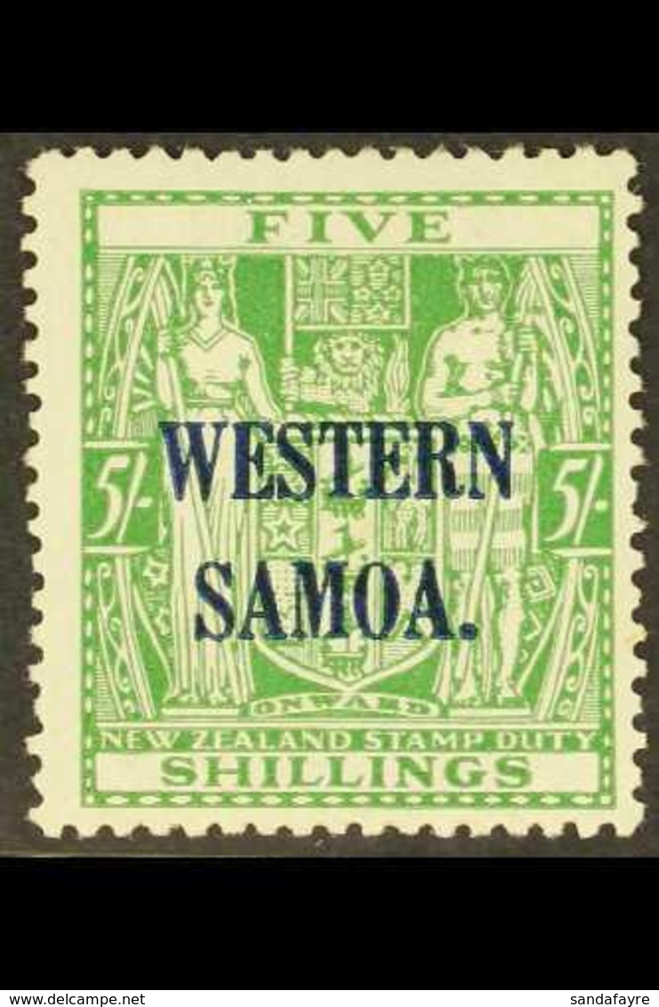 1941 - 2  5s Green Arms, Wmk "single NZ And Star", On Wiggins Paper, SG 194a, Fine Mint.  For More Images, Please Visit  - Samoa