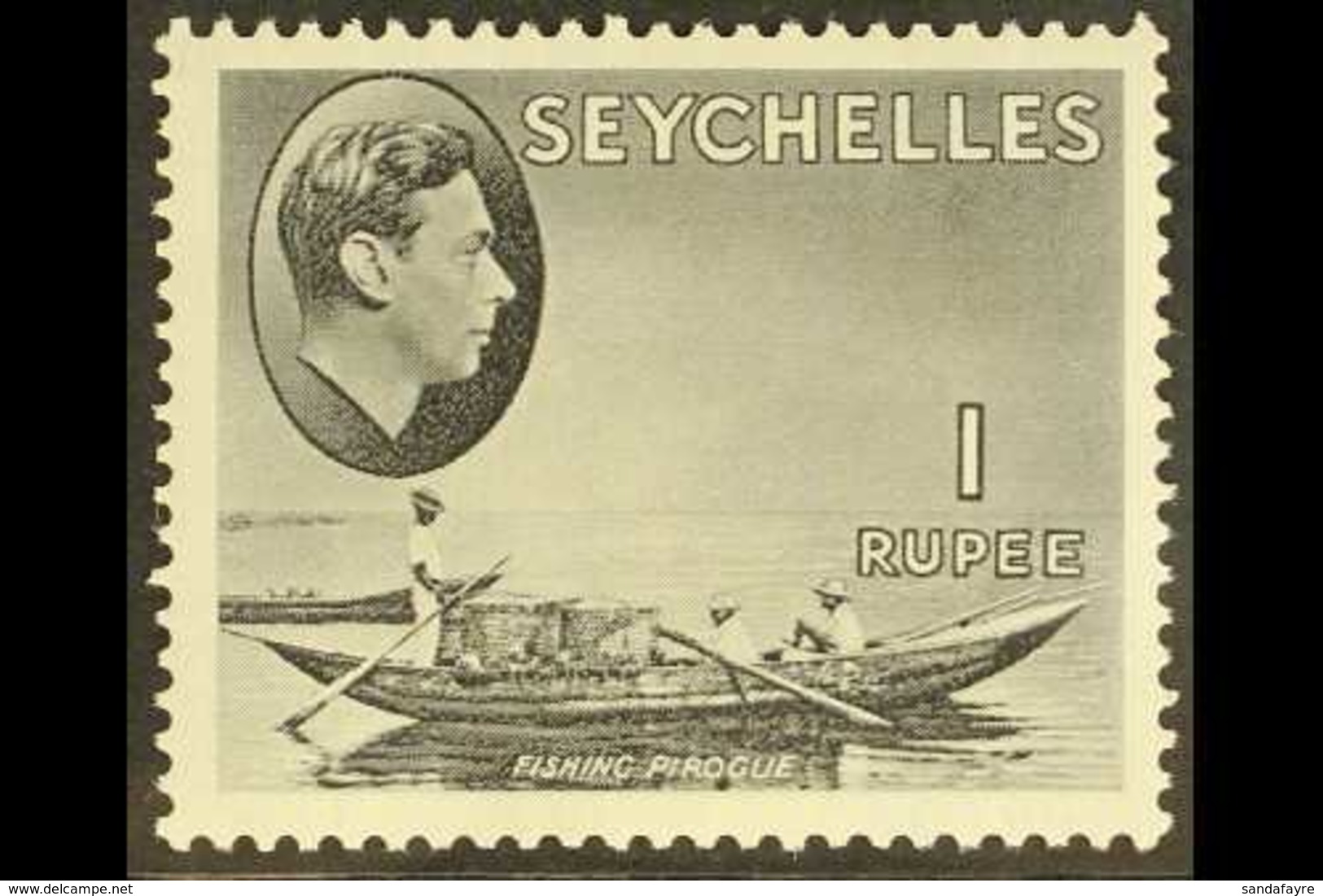 1938-49  1r Grey-black Chalky Paper, SG 146a, Never Hinged Mint For More Images, Please Visit Http://www.sandafayre.com/ - Seychelles (...-1976)