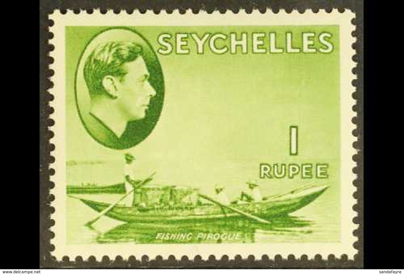 1938-49  1r Yellow Green, SG 146, Never Hinged Mint For More Images, Please Visit Http://www.sandafayre.com/itemdetails. - Seychelles (...-1976)