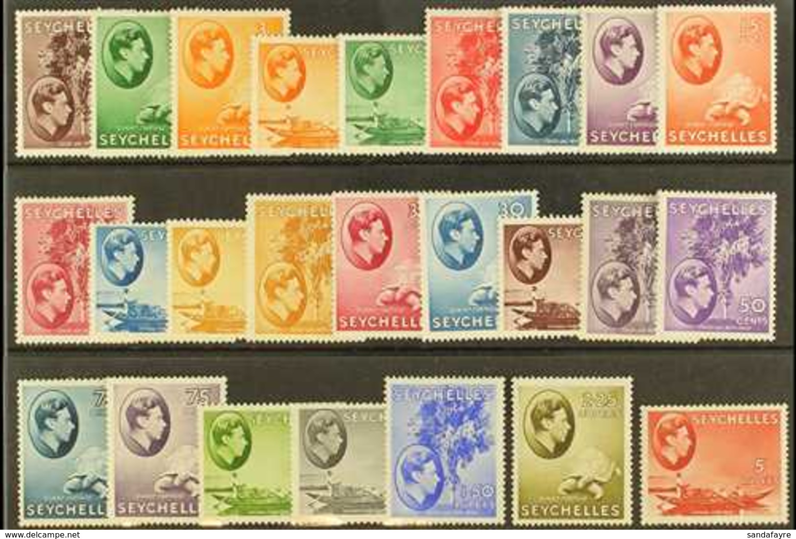 1938-49  Pictorial Definitives Set Complete, SG 135/49, Very Fine Mint, Cat £550 (25 Stamps) For More Images, Please Vis - Seychelles (...-1976)