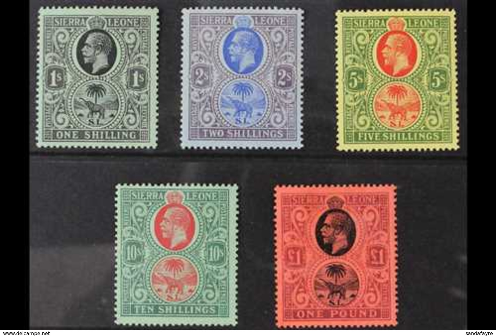 1912  1s - £1 Complete, Wmk MCA, Geo V, SG 124/8, Very Fine Mint. (5 Stamps) For More Images, Please Visit Http://www.sa - Sierra Leone (...-1960)