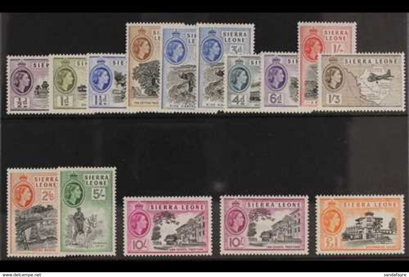 1956-61  Definitives Complete Set, SG 210/22, Including 3d Additional Listed Perf And 10s Additional Listed Shade, Never - Sierra Leone (...-1960)
