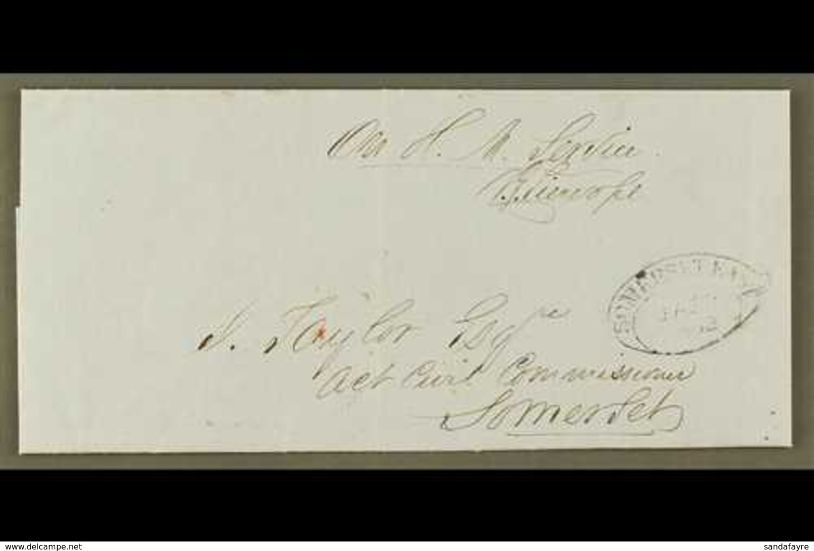 CAPE  1862 (29 Jan) Cover From Pearston To Somerset East, With Dated Oval Handstamp In Red On Reverse, Oval Arrival Mark - Zonder Classificatie