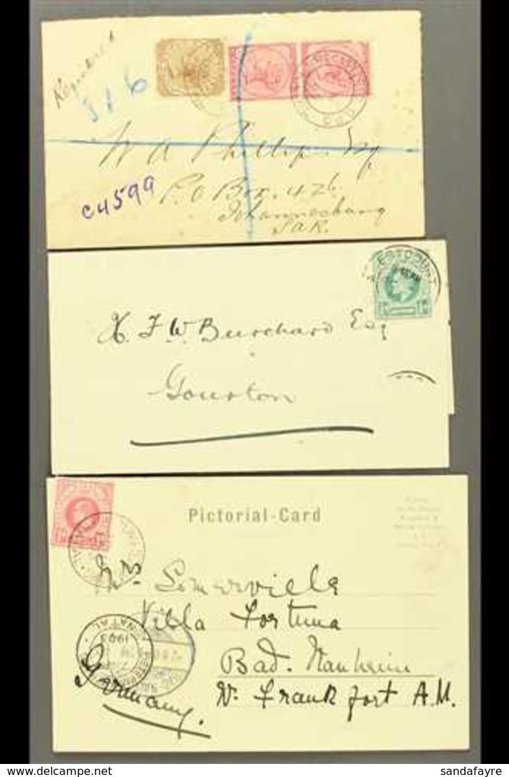 NATAL  1895-1910 Range Of Covers And Cards, With 1895 Envelope Registered To J'burg With Stamps Tied By Registered GPO C - Non Classés