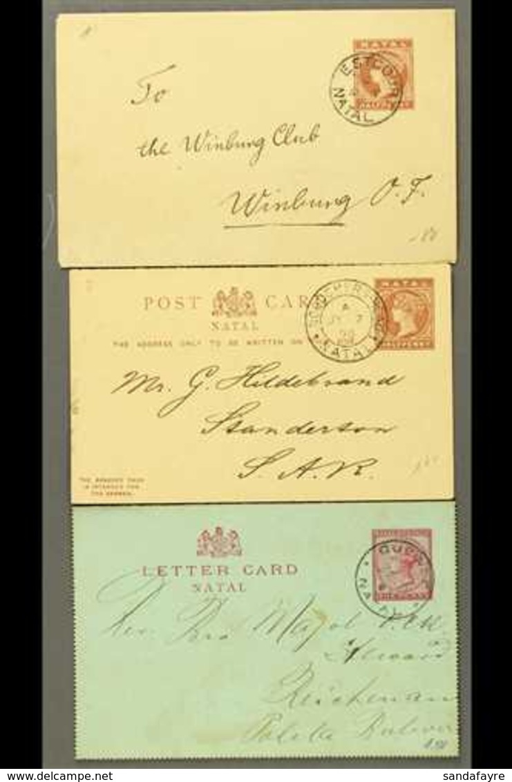 NATAL  An Attractive Range Of Used Postal Stationery From Smaller Offices, With 1892 ESTCOURT On ½d Wrapper; 1898 NOODSB - Non Classés