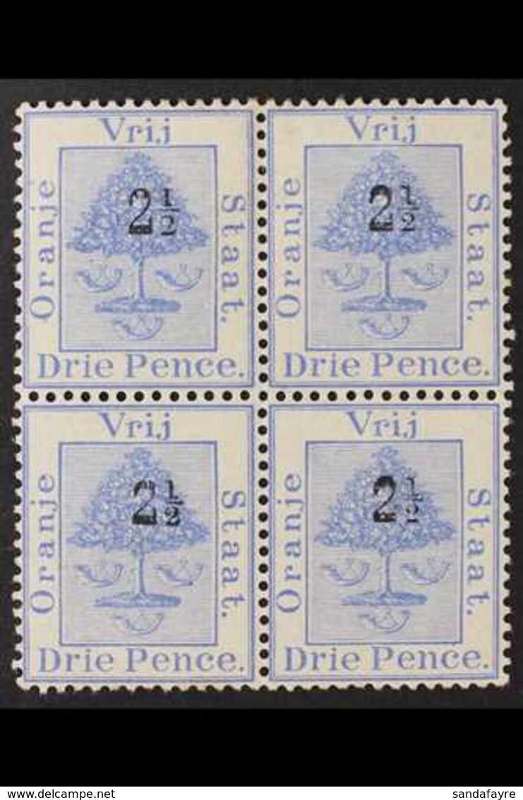 ORANGE FREE STATE  1897 2½d On 3d Ultramarine Surcharge, SG 83, Fine Mint BLOCK Of 4 With The Upper Left Stamp With ROMA - Zonder Classificatie