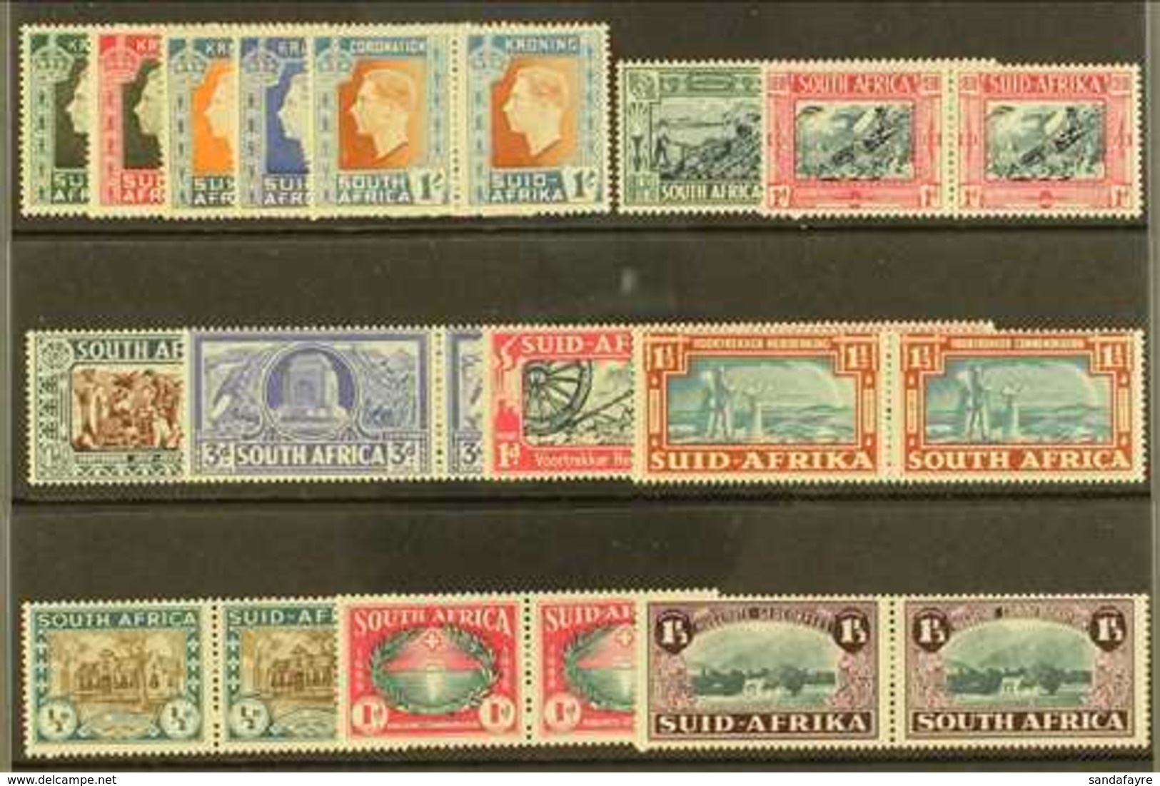 1937-9  Commem. Sets Incl. Coronation, Voortrekker Memorial Fund & Commemoration Sets Plus 1939 Huguenots Set, SG 71/5,  - Zonder Classificatie