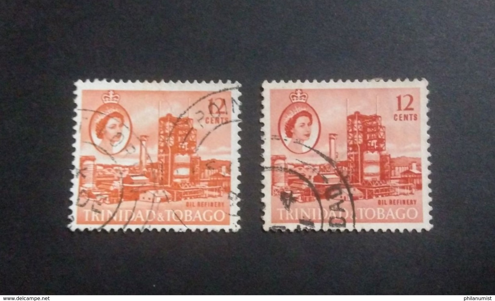 TRINIDAD & TOBAGO 12 CENTS OIL REFINERY 1960 COLOUR VARIETY USED !! - Trinidad & Tobago (1962-...)