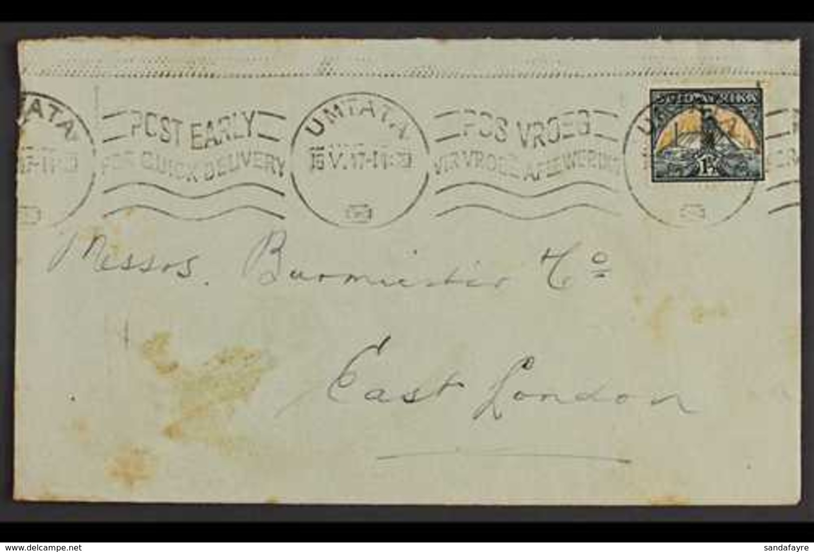 1941-1944 VARIETIES ON COVERS.  1941-48 1½d Blue-green & Yellow-buff GOLD BLOB ON HEADGEAR (SG 87b) And Two Examples Of  - Non Classés